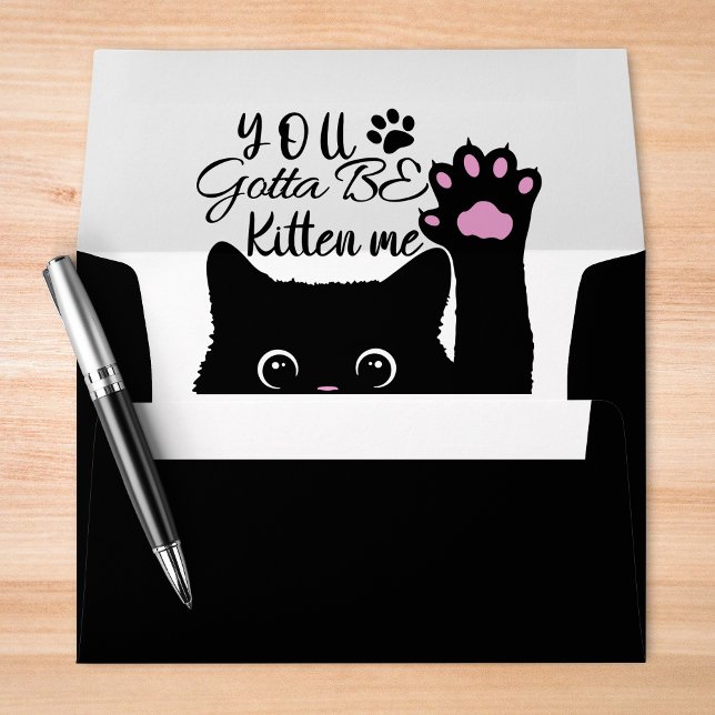 You Gotta Be Kitten Me Funny Cat Birthday Envelope (Creator Uploaded)