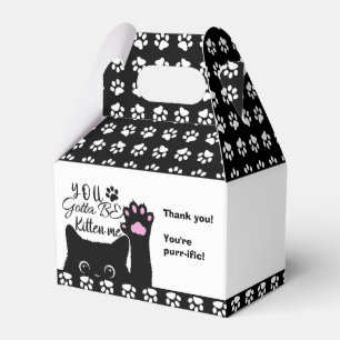 You Gotta Be Kitten Me Funny Cat Pattern Birthday Favor Box