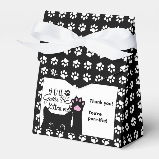 You Gotta Be Kitten Me Funny Cat Pattern Birthday Favor Box (Front Side)