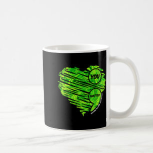 You Green Heart Semicolon Mental Health Awareness Coffee Mug