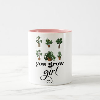 You Grow Girl funny plante lovers Two-Tone Coffee Mug