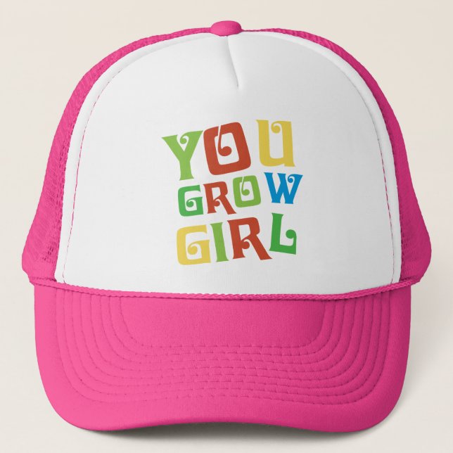 you grow girl trucker hat (Front)