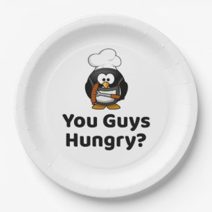 You Guys Hungry? Funny Party Grilling Barbecue Paper Plate