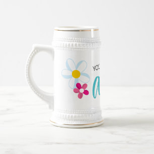 You had me at Aloha With Cute Flowers Beer Stein