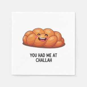 You Had Me at Challah Bread Hanukkah Jewish Napkin