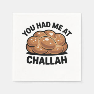 You Had Me at Challah Jewish Jew Hanukkah Napkin