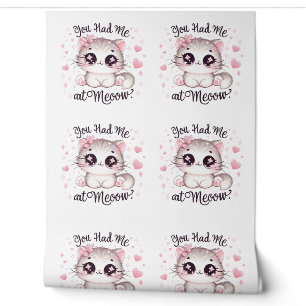 You Had Me at Meoow Kawaii Cat Cute Pastel Kitty Wallpaper