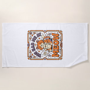 You Had Me At Meow Cat Valentine Love Vintage Vect Beach Towel