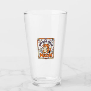 You Had Me At Meow Cat Valentine Love Vintage Vect Glass