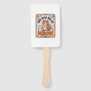 You Had Me At Meow Cat Valentine Love Vintage Vect Hand Fan