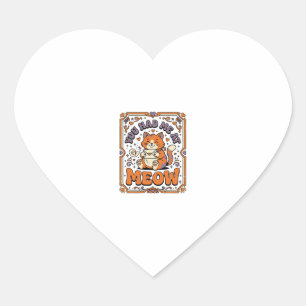 You Had Me At Meow Cat Valentine Love Vintage Vect Heart Sticker