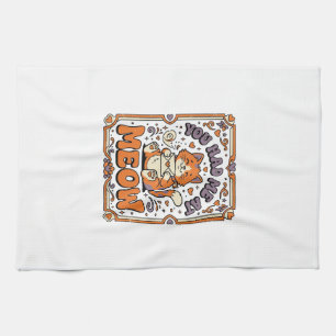 You Had Me At Meow Cat Valentine Love Vintage Vect Kitchen Towel
