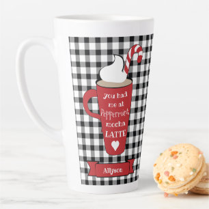You Had Me At Peppermint Mocha Latte BW Check Name Mug
