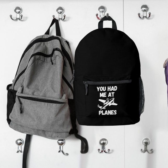 You Had Me at Planes, Funny, Simple, Aviation Printed Backpack (Creator Uploaded)