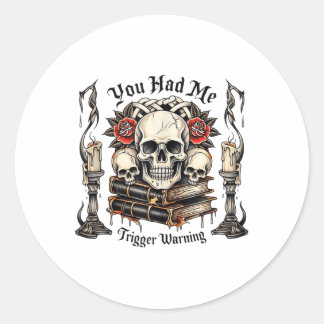 You Had Me At Trigger Warning, Bad Book Club, Roma Classic Round Sticker