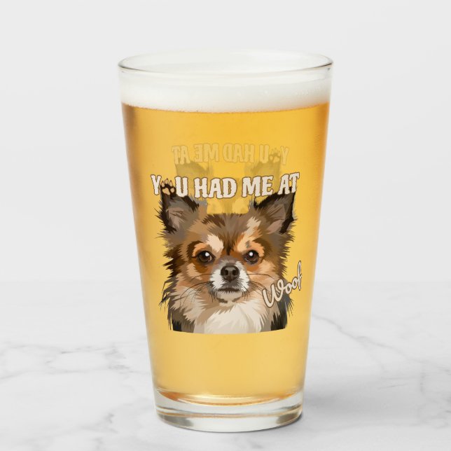You Had Me At Woof | Pomeranian Dog Lovers  Glass (Front Filled)