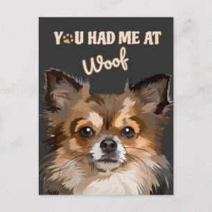 You Had Me At Woof   Pomeranian Dog Lovers  Postcard