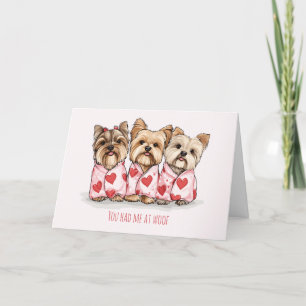 You Had Me At Woof Valentines Day Yorkie Dogs Holiday Card