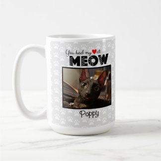 You Had My Heart At MEOW Custom Name Photo Cat Coffee Mug