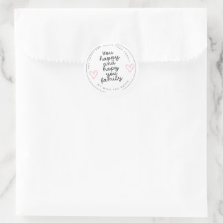 You happy and happy your family  classic round sticker