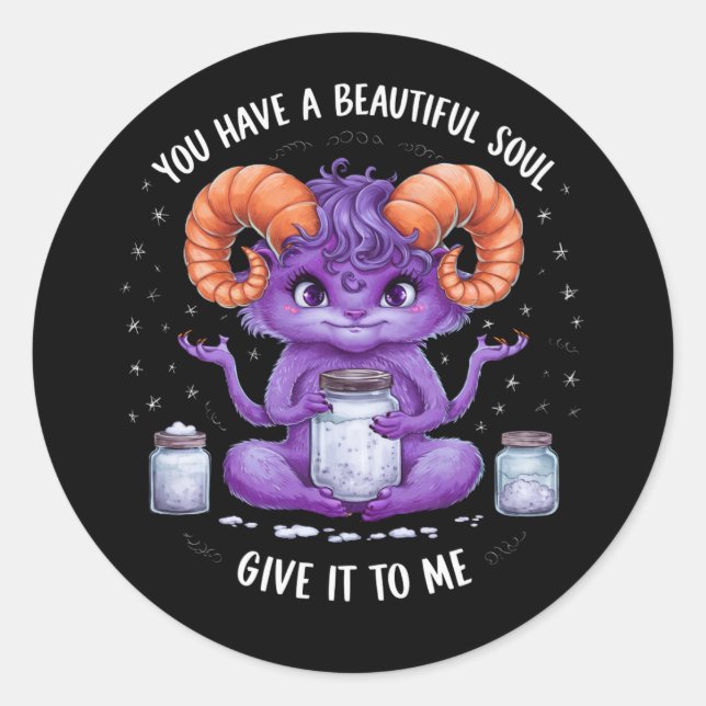You Have a Beautiful Soul Satanic Baphomet  Classic Round Sticker (Front)