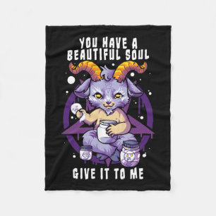 You Have A Beautiful Soul Satanic Baphomet Hallowe Fleece Blanket