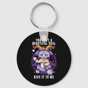 You Have A Beautiful Soul Satanic Baphomet Hallowe Keychain