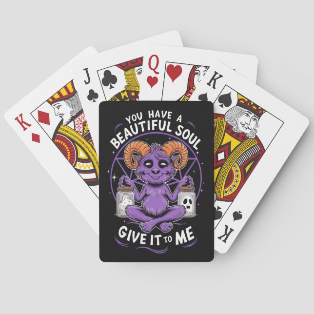 You Have a Beautiful Soul Satanic Baphomet  Playing Cards (Back)