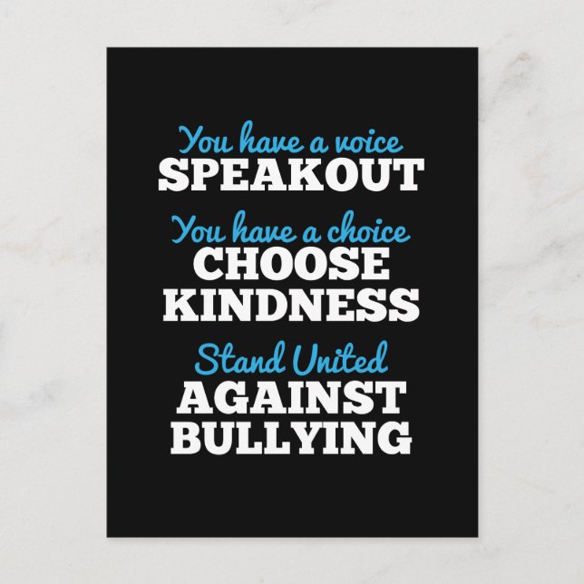 You Have A Voice, Stand Against Bullying Postcard (Front)