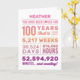 You Have Been Loved 100 Years, Custom Name Card