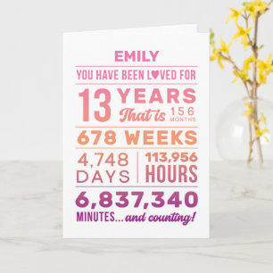 You Have Been Loved 13 Years Birthday Card