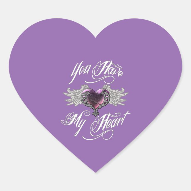 You Have My Heart Pink Heart Sticker (Front)