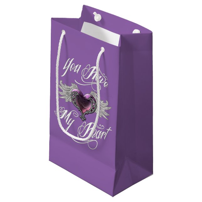 You Have My Heart Pink Small Gift Bag (Front Angled)