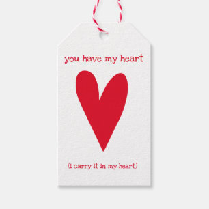 You have my heart   Poem by E.E. Cummings Gift Tags