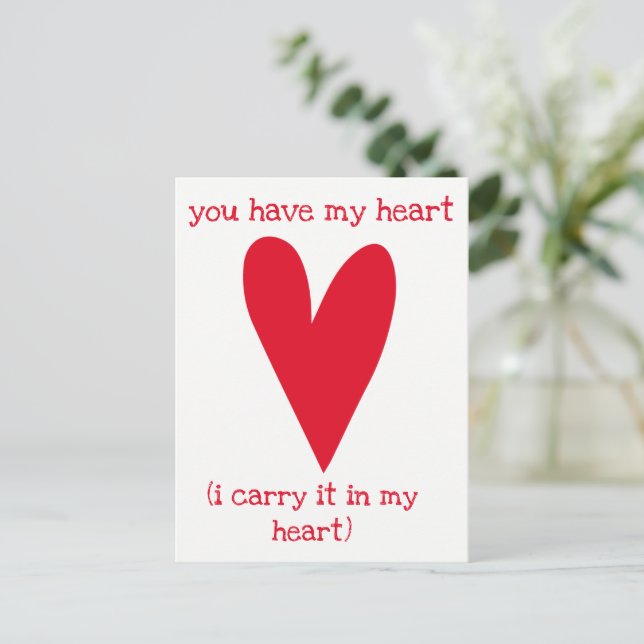 You have my heart | Poem by E.E. Cummings Postcard (Standing Front)