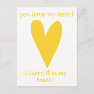 You have my heart   Poem by E.E. Cummings Postcard
