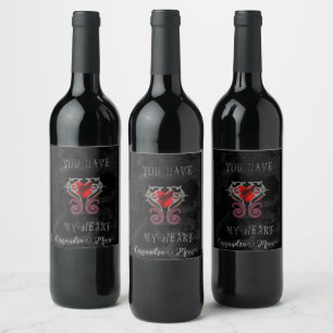 You Have My Heart (Red) Personalized Wine Label