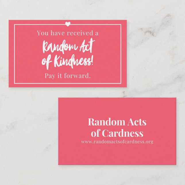 You Have Received a Random Act of Kindness Card (Front/Back)