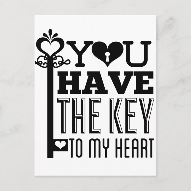You Have the Key to My Heart Postcard (Front)