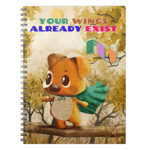 You Have Wings Just Fly Tiny Dog Inspiring Quote Notebook