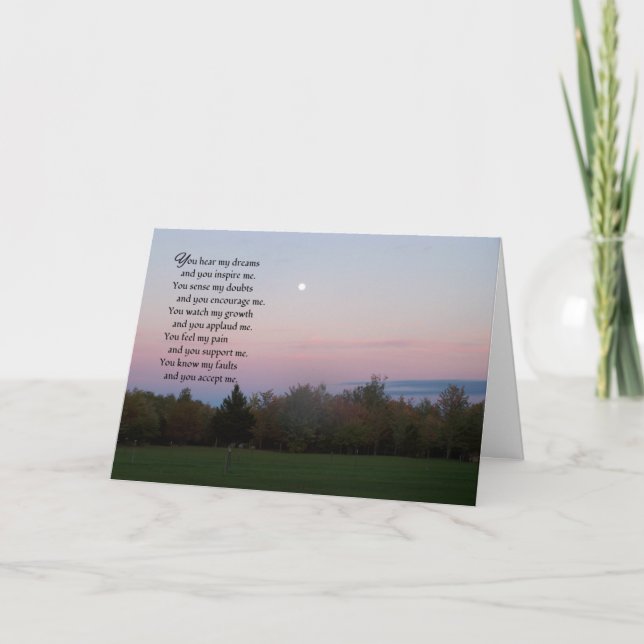 You hear my dreams...Friendship Thank You Card (Front)