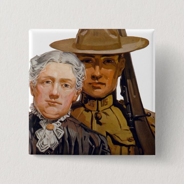 YOU help my boy win the war 2 Inch Square Button (Front)