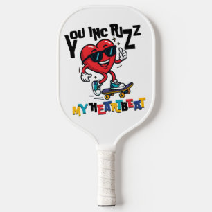 You Inc Rizz my Heartbeat - Cute skateboard heart Pickleball Paddle