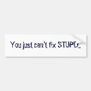 You just can't fix STUPID... Bumper Sticker