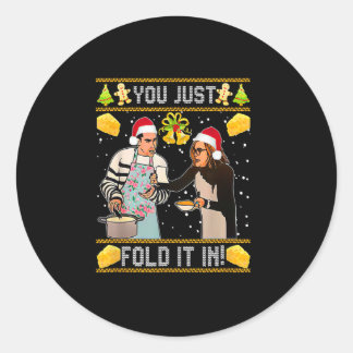 you just fold it in Christmas Classic Round Sticker