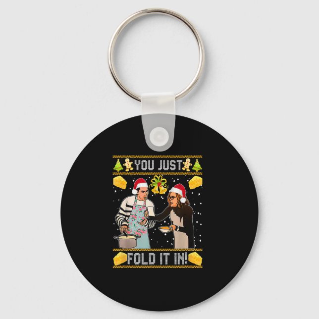 you just fold it in Christmas  Keychain (Front)