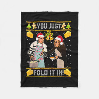 You Just Fold It In Christmas Xmas Pajamas Christm Fleece Blanket