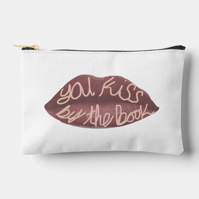 "You Kiss by the Book" R+J quote Accessory Pouch (Front)