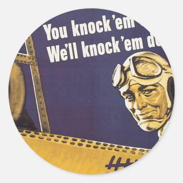 You Knock 'Em Out Classic Round Sticker (Front)