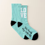 You Knock My Socks Off Groom Bridal Party Favour<br><div class="desc">Say it with love! The perfect gift to give at the rehearsal dinner, the groom will love receiving these socks from you. Personalize them as you choose, these socks are available in any colour, perfect for matching your wedding colours. Look for other fun ideas all part of The Bridal Party...</div>